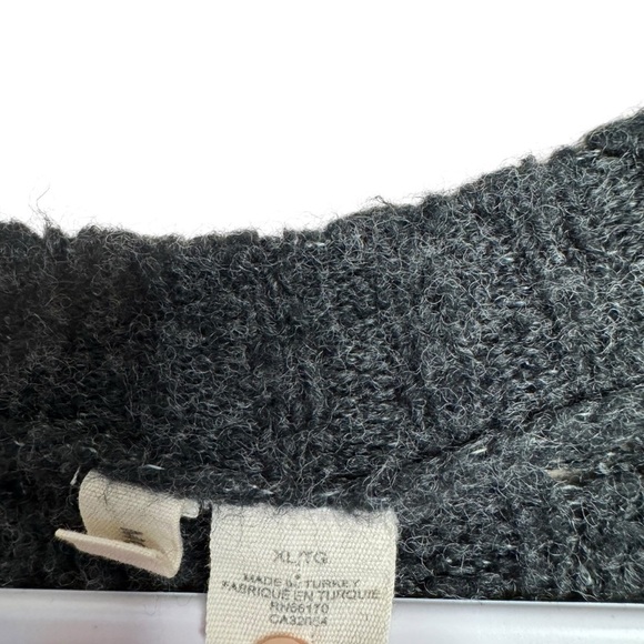 Anthropologie Moth Soft Mixed ribbed knit wool blend Cardigan Sweater Gray XL - Picture 4 of 13